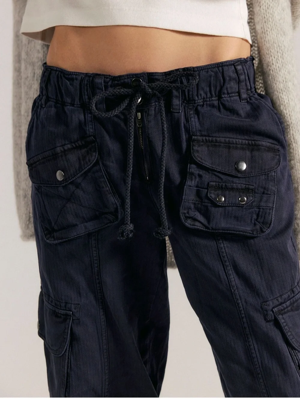 We The Free Tahiti Pull-On Cargo Pants Jet Black Small